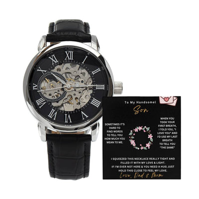 From Dad & Mom To Son - Men's Openwork Watch + MC